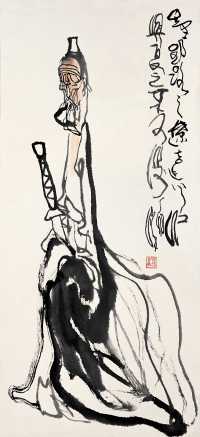 刘汉 丁卯(1987年)作 人物 立轴